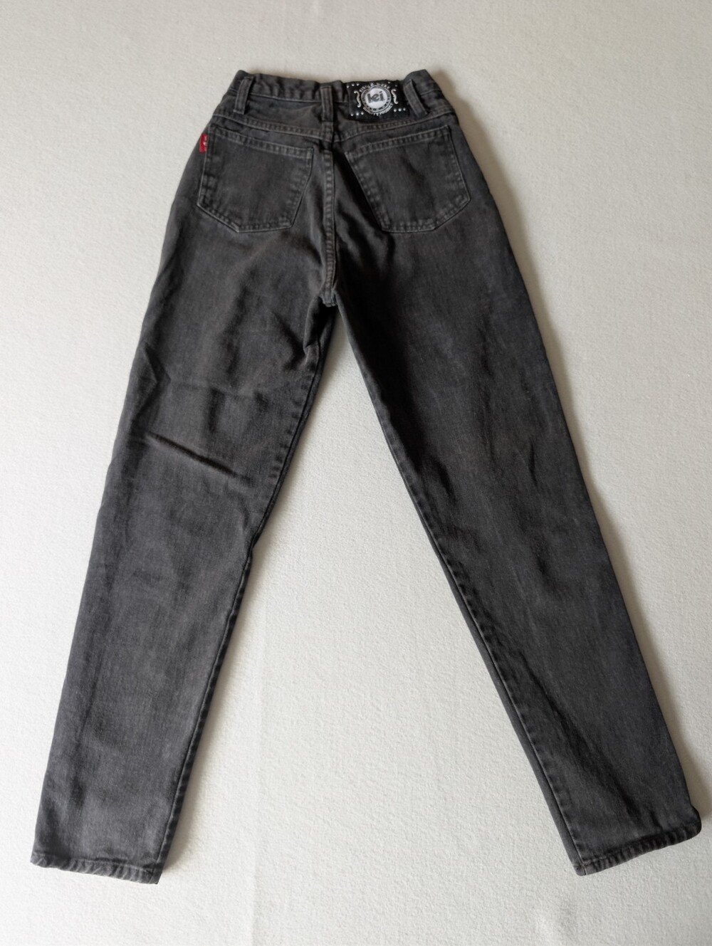 Vintage Early 90s Lei Denim Black Mom Jeans High Rise Taper Sz 3/23 Waist USA